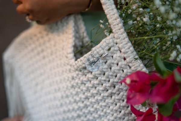 Pentagon Fringy Handbag - Cotton