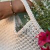 Pentagon Fringy Handbag - Cotton