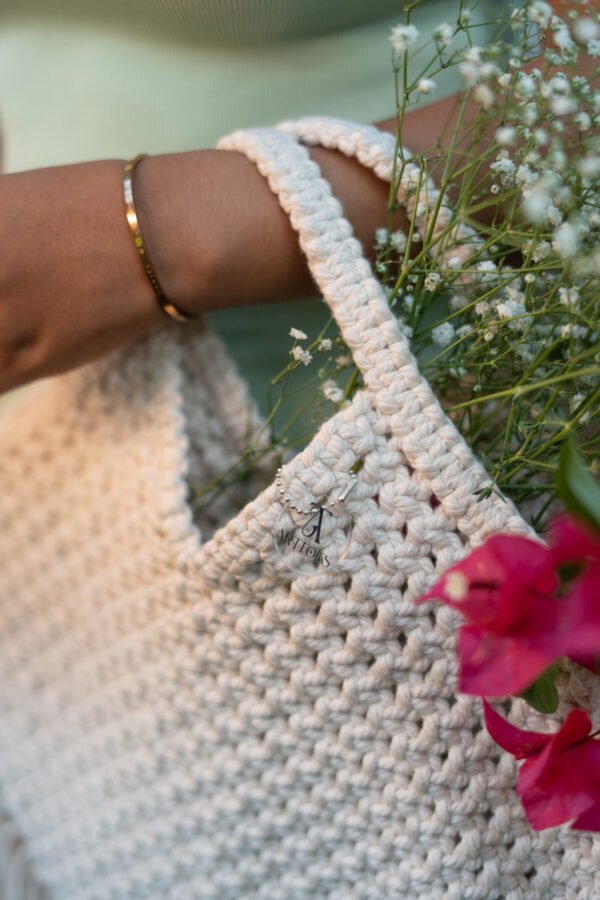 Pentagon Fringy Handbag - Cotton