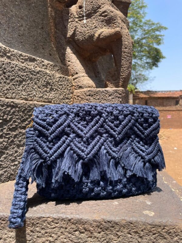 Noir Knot Clutch - Navy Blue