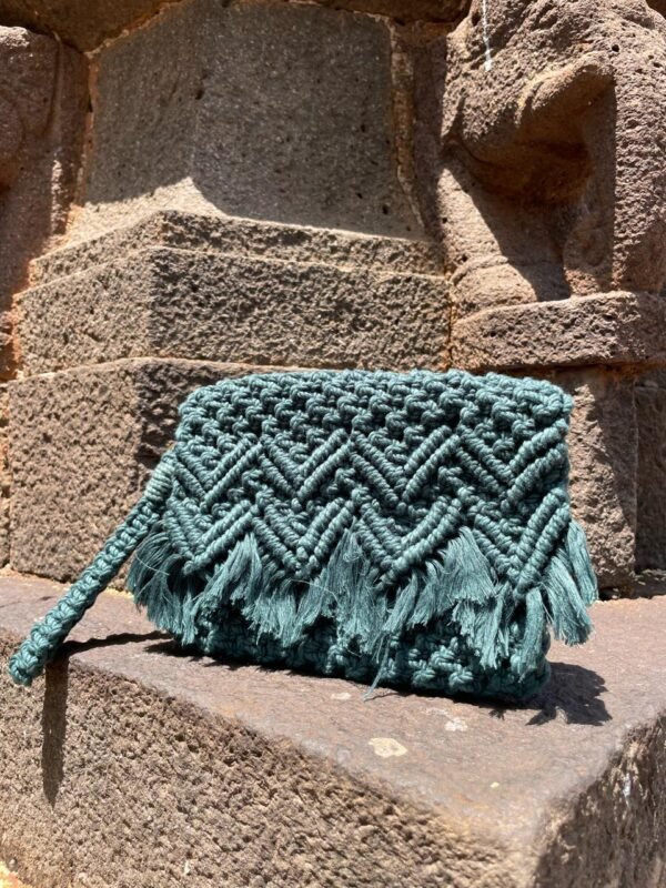 Noir Knot Clutch – Bottle Green